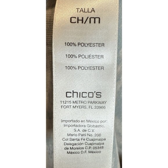 Chico's Brown Geometric Southwest with Beaded Neckline Poncho Top Women's Size S - Picture 10 of 14